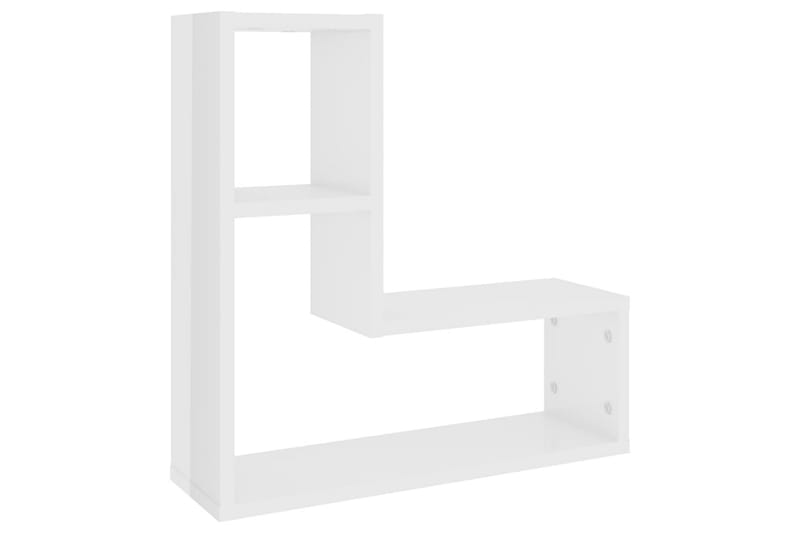 Seinähyllyt 2 kpl korkeakiilto valkoinen 50x15x50 cm - Valkoinen - Säilytys - Hylly - Seinähylly