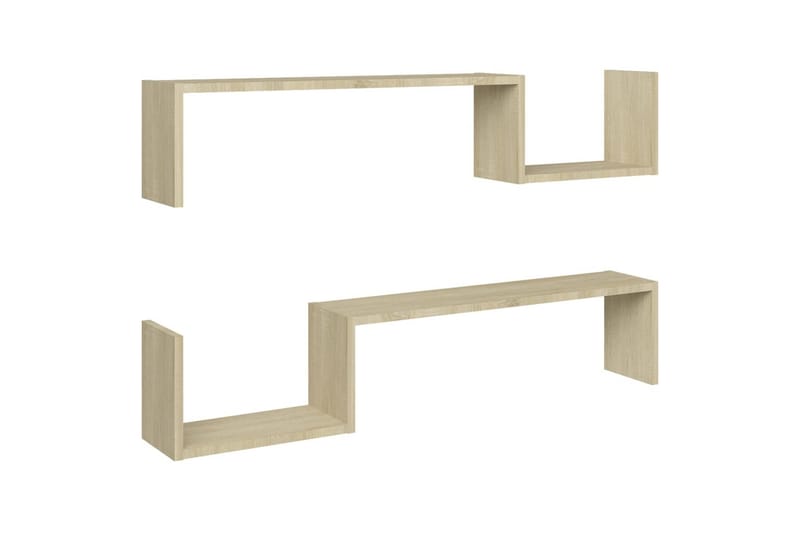 Seinähyllyt 2 kpl Sonoma-tammi 100x15x20 cm lastulevy - Säilytys - Hylly - Seinähylly