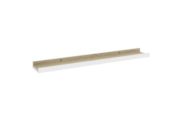Seinähyllyt 2 kpl valkoinen ja Sonoma-tammi 60x9x3 cm - Valkoinen - Säilytys - Hylly - Seinähylly