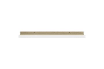Seinähyllyt 2 kpl valkoinen ja Sonoma-tammi 60x9x3 cm - Valkoinen - Säilytys - Hylly - Seinähylly