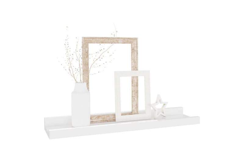 Seinähyllyt 4 kpl korkeakiilto valkoinen 40x9x3 cm - Valkoinen - Säilytys - Hylly - Seinähylly