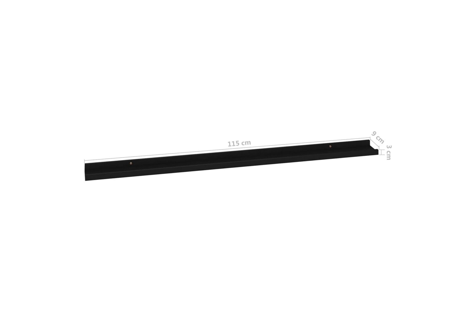 Seinähyllyt 4 kpl musta 115x9x3 cm - Säilytys - Hylly - Seinähylly