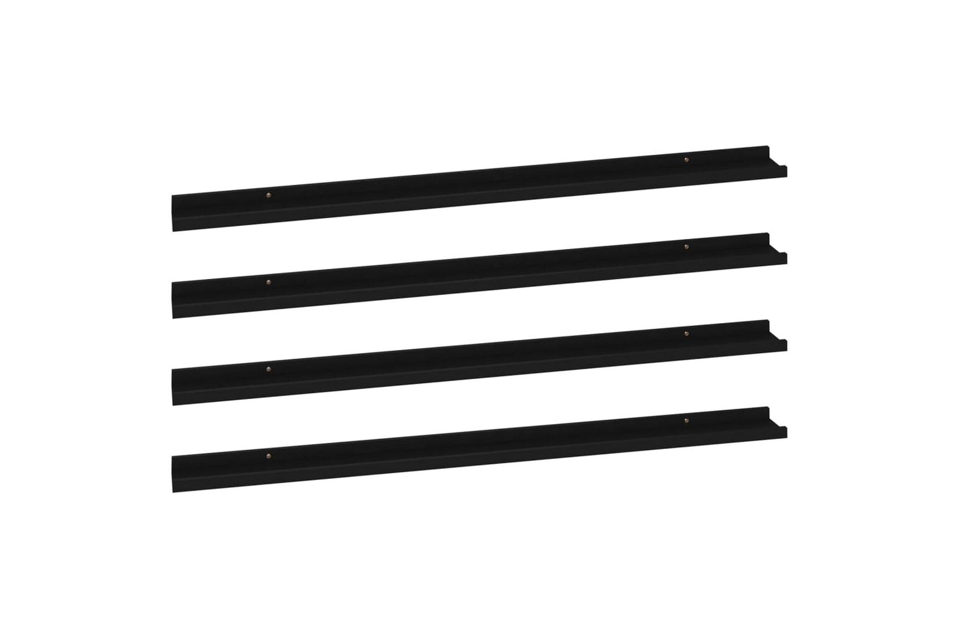 Seinähyllyt 4 kpl musta 115x9x3 cm - Säilytys - Hylly - Seinähylly
