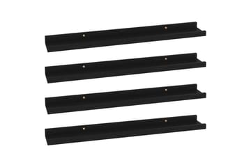 Seinähyllyt 4 kpl musta 60x9x3 cm - Musta - Säilytys - Hylly - Seinähylly
