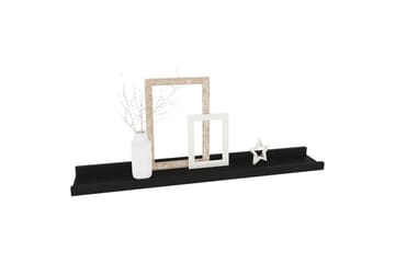 Seinähyllyt 4 kpl musta 60x9x3 cm - Musta - Säilytys - Hylly - Seinähylly