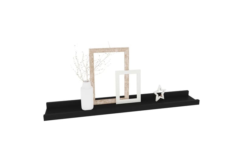 Seinähyllyt 4 kpl musta 60x9x3 cm - Musta - Säilytys - Hylly - Seinähylly