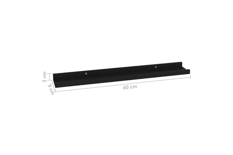 Seinähyllyt 4 kpl musta 60x9x3 cm - Musta - Säilytys - Hylly - Seinähylly