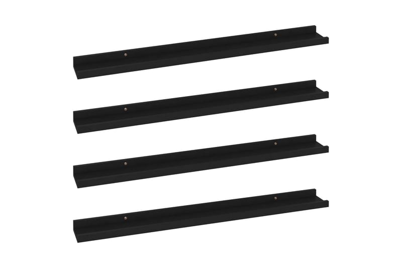 Seinähyllyt 4 kpl musta 80x9x3 cm - Musta - Säilytys - Hylly - Seinähylly