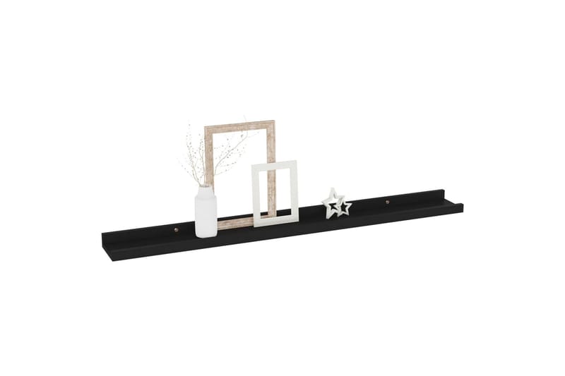 Seinähyllyt 4 kpl musta 80x9x3 cm - Musta - Säilytys - Hylly - Seinähylly