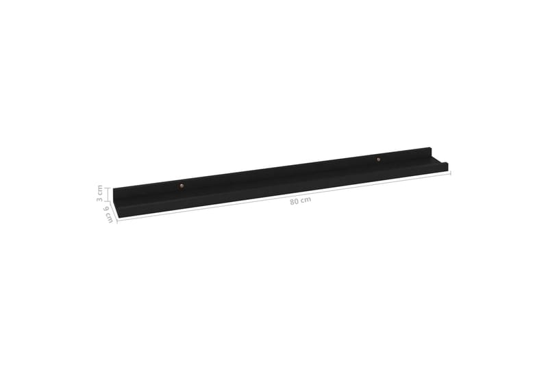 Seinähyllyt 4 kpl musta 80x9x3 cm - Musta - Säilytys - Hylly - Seinähylly