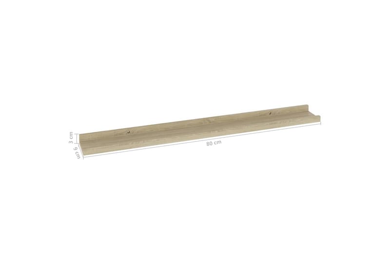 Seinähyllyt 4 kpl Sonoma-tammi 80x9x3 cm - Ruskea - Säilytys - Hylly - Seinähylly