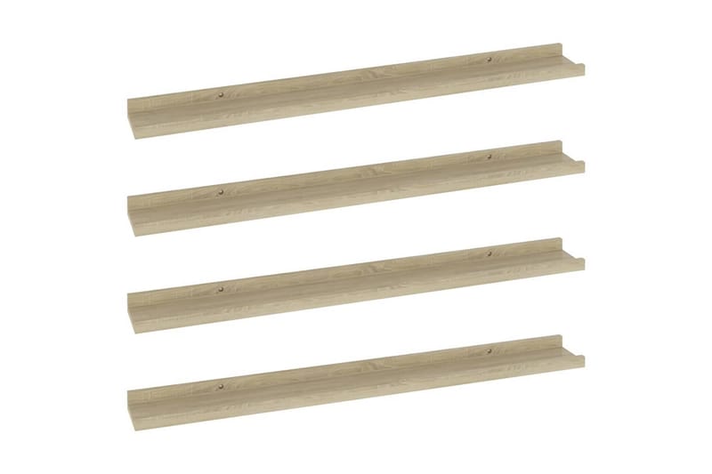 Seinähyllyt 4 kpl Sonoma-tammi 80x9x3 cm - Ruskea - Säilytys - Hylly - Seinähylly