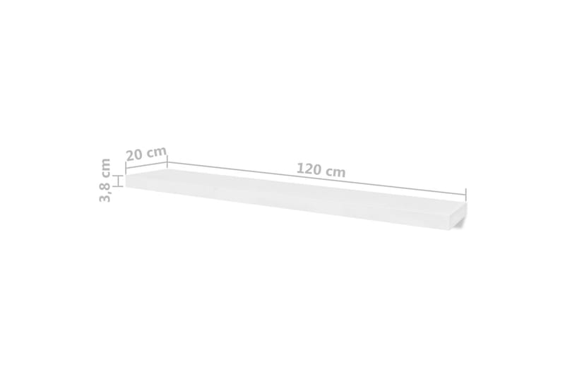 Seinähyllyt 4 kpl valkoinen 120 cm - Valkoinen - Säilytys - Hylly - Seinähylly