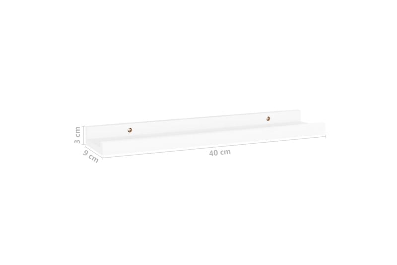 Seinähyllyt 4 kpl valkoinen 40x9x3 cm - Valkoinen - Säilytys - Hylly - Seinähylly