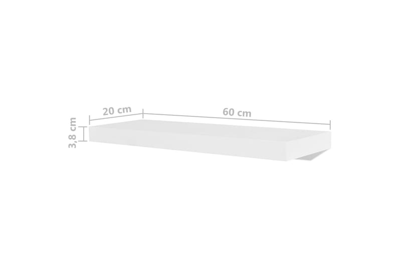 Seinähyllyt 4 kpl valkoinen 60 cm - Valkoinen - Säilytys - Hylly - Seinähylly