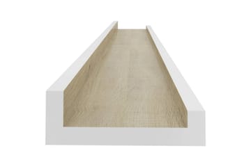 Seinähyllyt 4 kpl valkoinen ja Sonoma-tammi 80x9x3 cm - Valkoinen - Säilytys - Hylly - Seinähylly