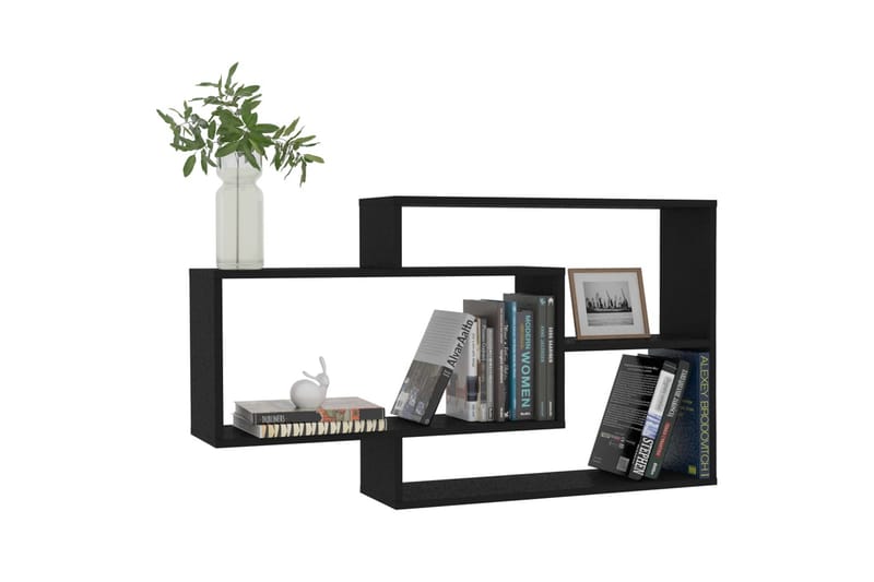 Seinähyllyt musta 104x20x60 cm lastulevy - Musta - Säilytys - Hylly - Seinähylly