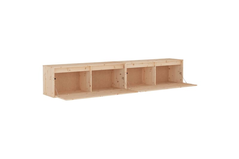 Seinäkaapit 2 kpl 100x30x35 cm täysi mänty - Ruskea - Säilytys - Hylly - Seinähylly