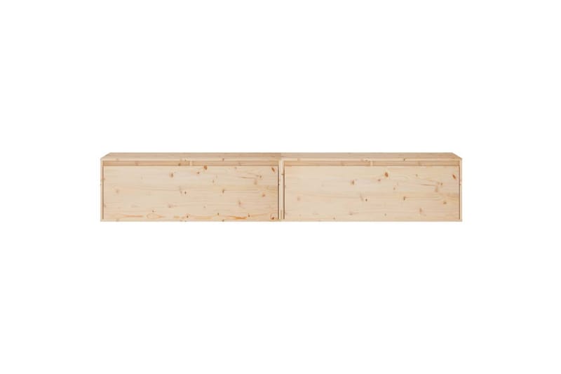 Seinäkaapit 2 kpl 100x30x35 cm täysi mänty - Ruskea - Säilytys - Hylly - Seinähylly