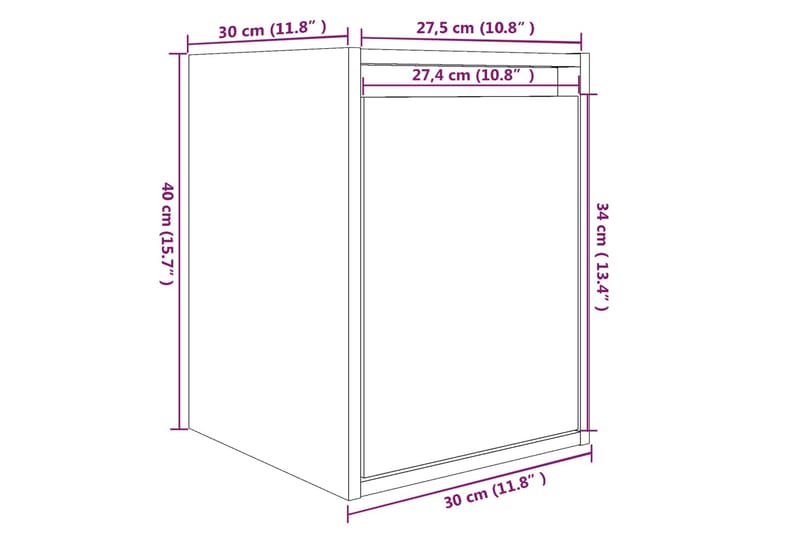 Seinäkaapit 2 kpl 30x30x40 cm täysi mänty - Ruskea - Säilytys - Hylly - Seinähylly