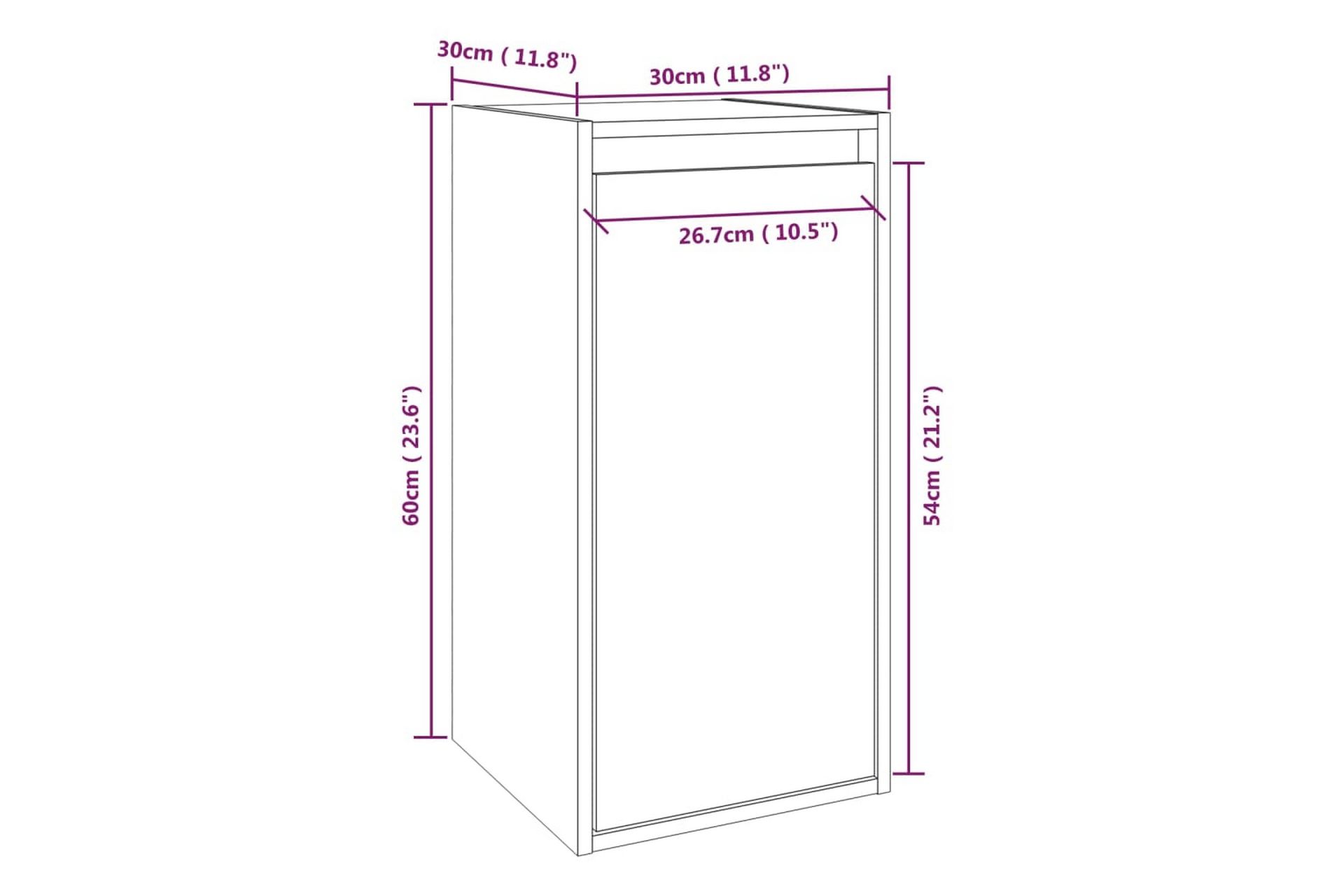 Seinäkaapit 2 kpl 30x30x60 cm täysi mänty - Ruskea - Säilytys - Hylly - Seinähylly