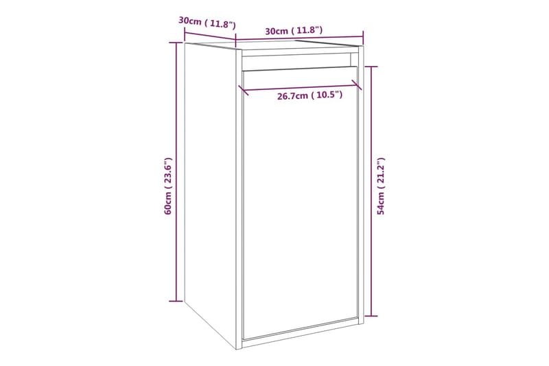 Seinäkaapit 2 kpl 30x30x60 cm täysi mänty - Ruskea - Säilytys - Hylly - Seinähylly