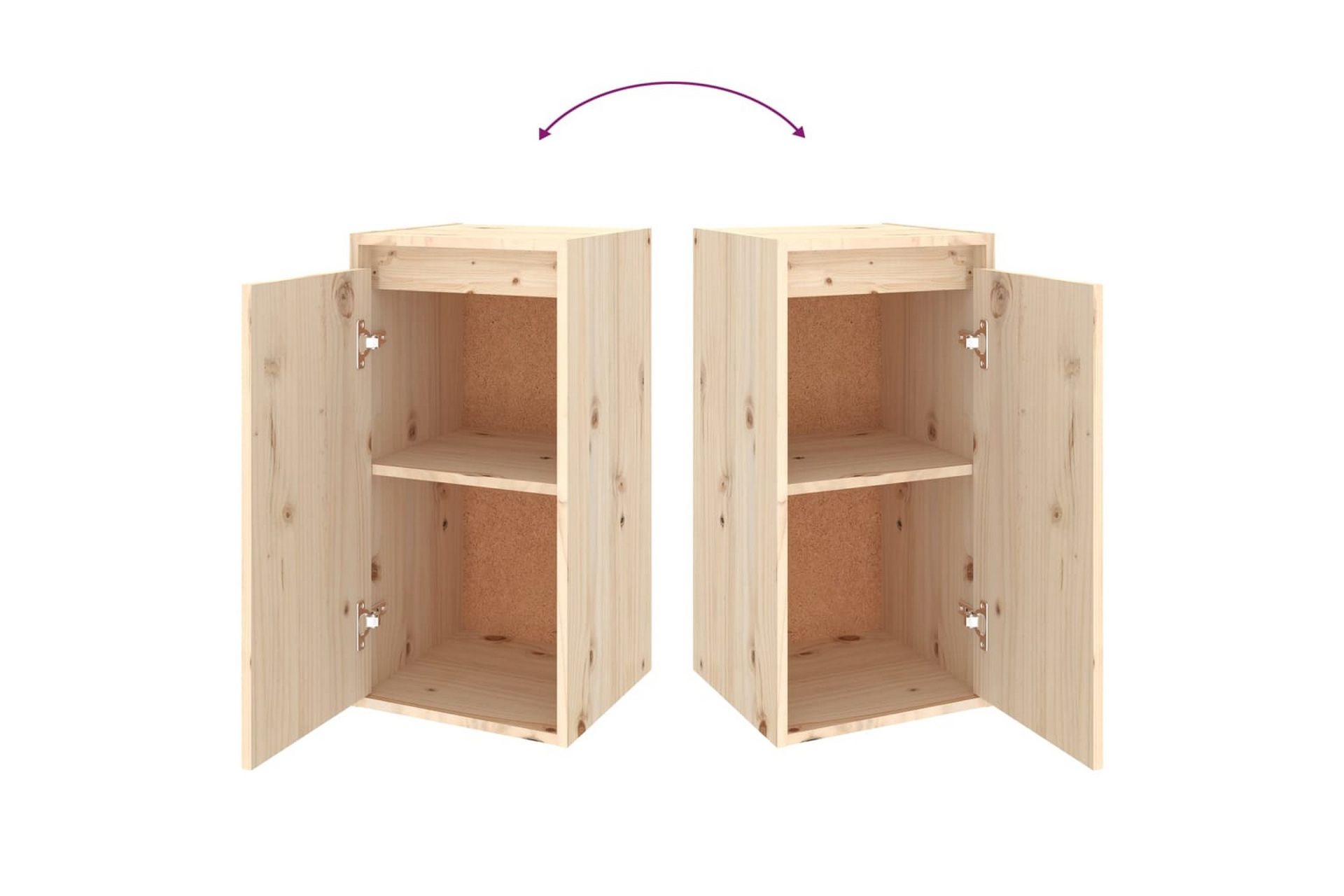 Seinäkaapit 2 kpl 30x30x60 cm täysi mänty - Ruskea - Säilytys - Hylly - Seinähylly