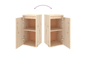 Seinäkaapit 2 kpl 30x30x60 cm täysi mänty - Ruskea - Säilytys - Hylly - Seinähylly