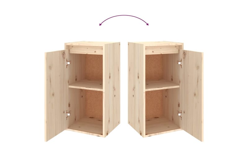 Seinäkaapit 2 kpl 30x30x60 cm täysi mänty - Ruskea - Säilytys - Hylly - Seinähylly
