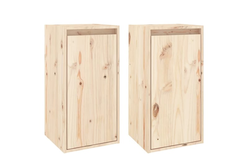Seinäkaapit 2 kpl 30x30x60 cm täysi mänty - Ruskea - Säilytys - Hylly - Seinähylly