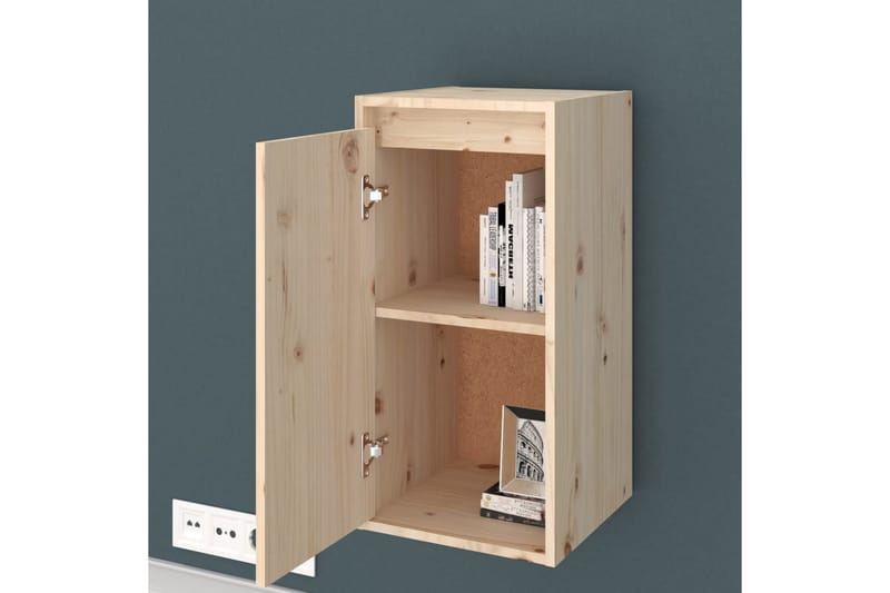 Seinäkaapit 2 kpl 30x30x60 cm täysi mänty - Ruskea - Säilytys - Hylly - Seinähylly