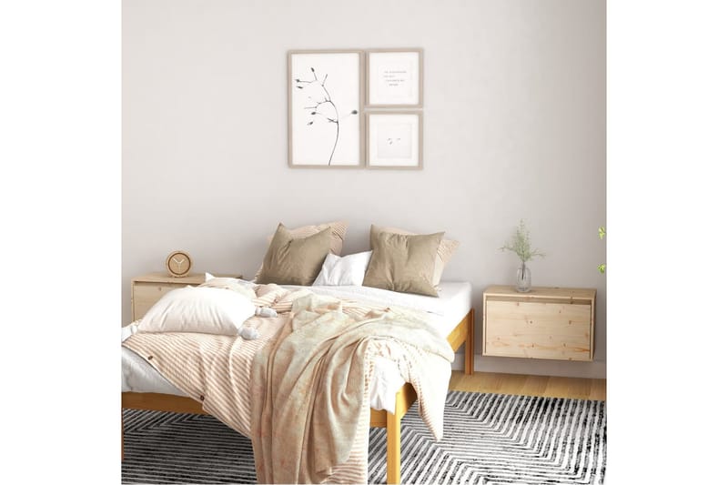 Seinäkaapit 2 kpl 60x30x35 cm täysi mänty - Ruskea - Säilytys - Hylly - Seinähylly