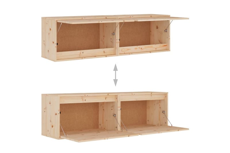 Seinäkaapit 2 kpl 60x30x35 cm täysi mänty - Ruskea - Säilytys - Hylly - Seinähylly