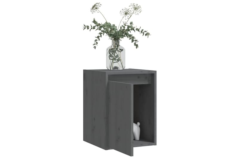 Seinäkaapit 2 kpl harmaa 30x30x40 cm täysi mänty - Harmaa - Säilytys - Hylly - Seinähylly