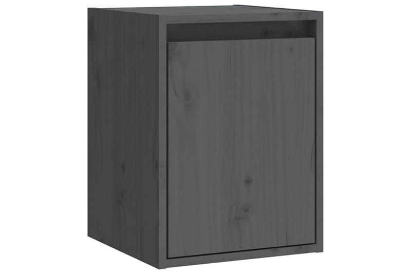 Seinäkaapit 2 kpl harmaa 30x30x40 cm täysi mänty - Harmaa - Säilytys - Hylly - Seinähylly
