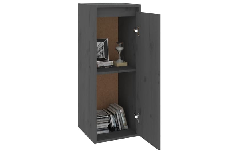 Seinäkaapit 2 kpl harmaa 30x30x80 cm täysi mänty - Harmaa - Säilytys - Hylly - Seinähylly