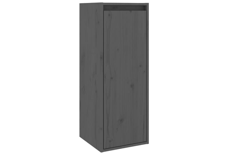 Seinäkaapit 2 kpl harmaa 30x30x80 cm täysi mänty - Harmaa - Säilytys - Hylly - Seinähylly