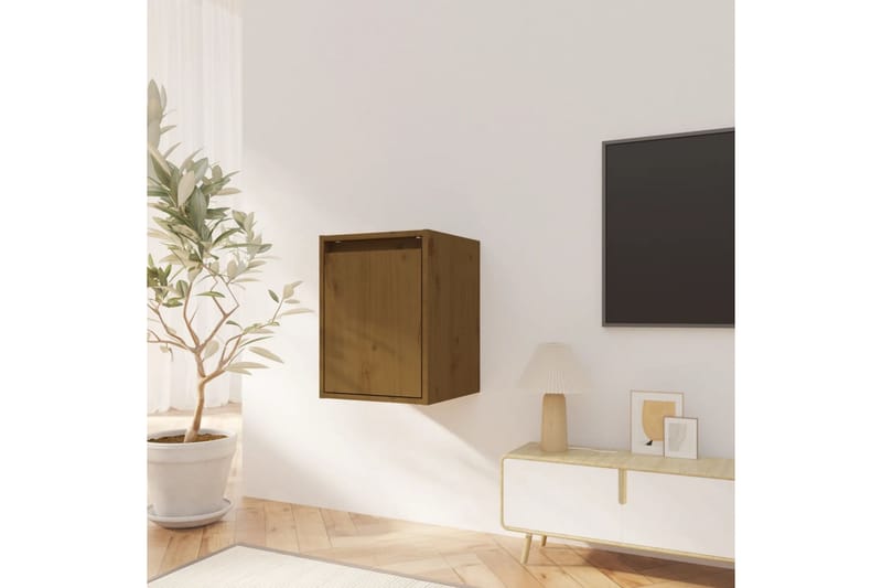 Seinäkaapit 2 kpl hunajanruskea 30x30x40 cm täysi mänty - Ruskea - Säilytys - Hylly - Seinähylly