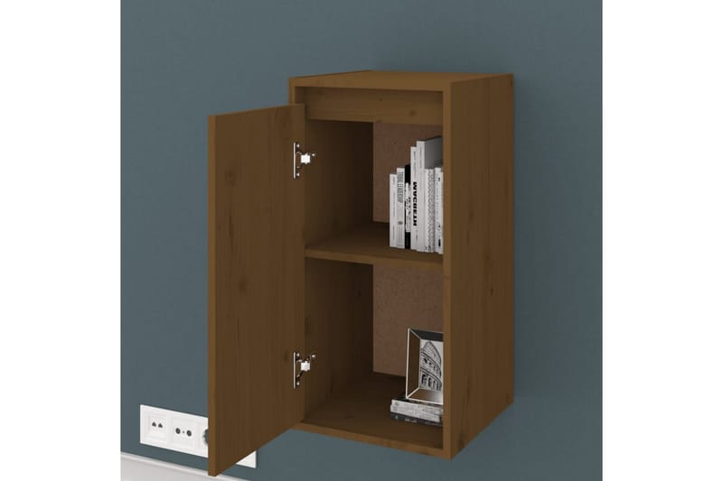 Seinäkaapit 2 kpl hunajanruskea 30x30x60 cm täysi mänty - Ruskea - Säilytys - Hylly - Seinähylly
