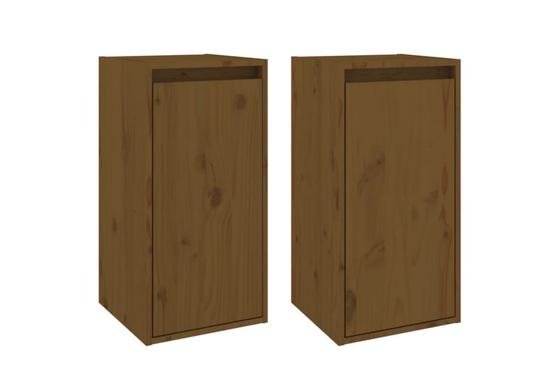 Seinäkaapit 2 kpl hunajanruskea 30x30x60 cm täysi mänty - Ruskea - Säilytys - Hylly - Seinähylly