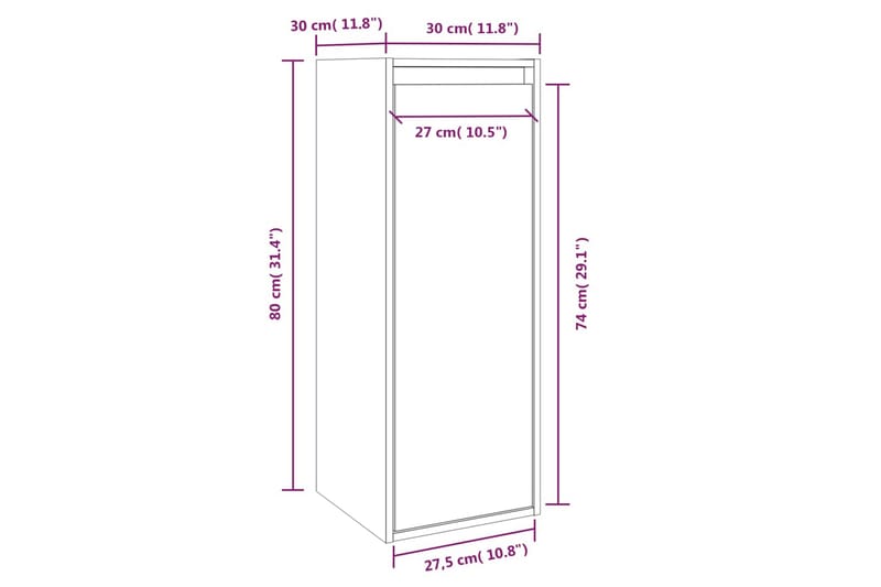 Seinäkaapit 2 kpl hunajanruskea 30x30x80 cm täysi mänty - Ruskea - Säilytys - Hylly - Seinähylly