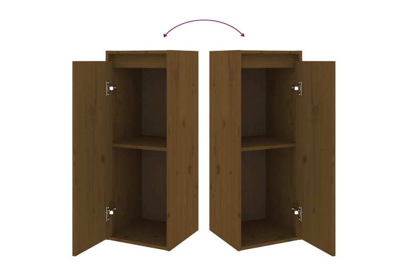 Seinäkaapit 2 kpl hunajanruskea 30x30x80 cm täysi mänty - Ruskea - Säilytys - Hylly - Seinähylly