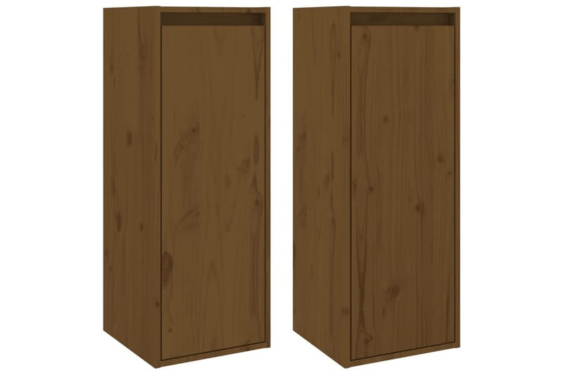 Seinäkaapit 2 kpl hunajanruskea 30x30x80 cm täysi mänty - Ruskea - Säilytys - Hylly - Seinähylly