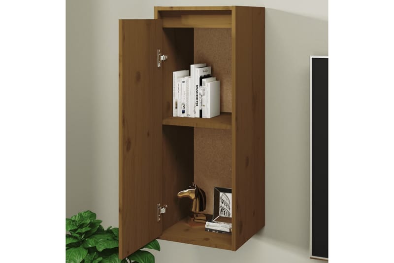 Seinäkaapit 2 kpl hunajanruskea 30x30x80 cm täysi mänty - Ruskea - Säilytys - Hylly - Seinähylly