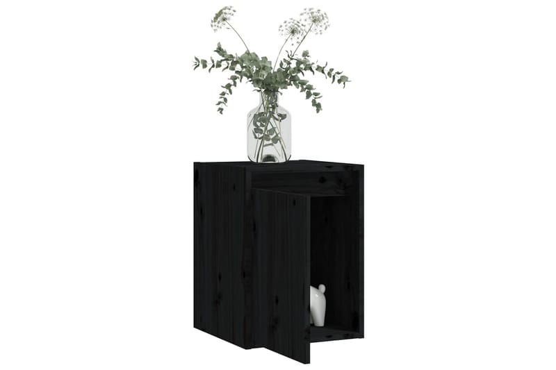 Seinäkaapit 2 kpl musta 30x30x40 cm täysi mänty - Musta - Säilytys - Hylly - Seinähylly
