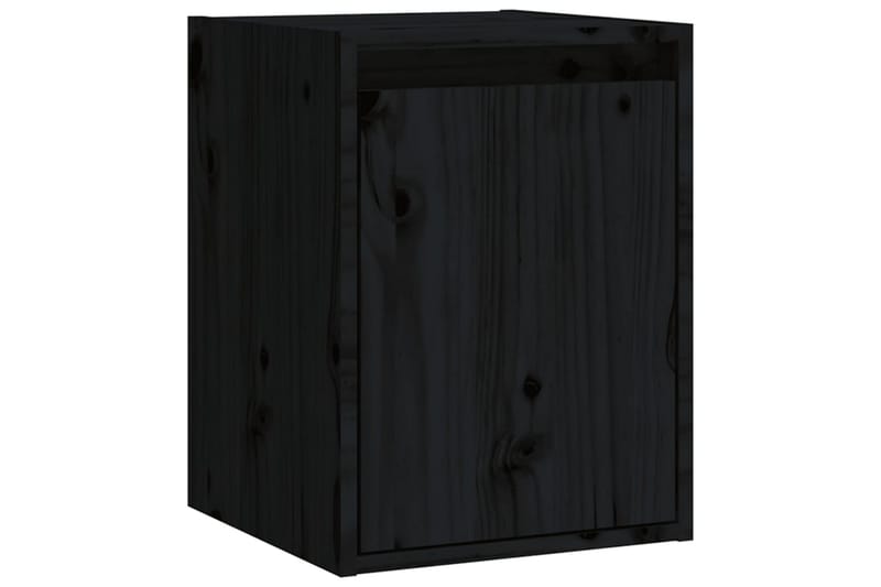 Seinäkaapit 2 kpl musta 30x30x40 cm täysi mänty - Musta - Säilytys - Hylly - Seinähylly
