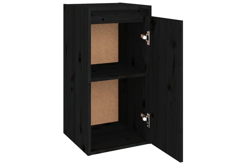 Seinäkaapit 2 kpl musta 30x30x60 cm täysi mänty - Musta - Säilytys - Hylly - Seinähylly