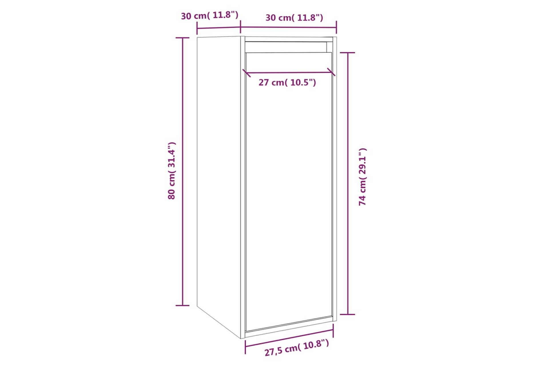 Seinäkaapit 2 kpl musta 30x30x80 cm täysi mänty - Musta - Säilytys - Hylly - Seinähylly