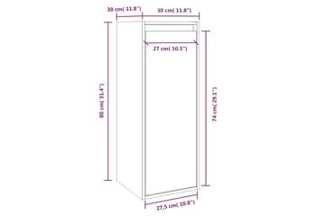 Seinäkaapit 2 kpl musta 30x30x80 cm täysi mänty - Musta - Säilytys - Hylly - Seinähylly