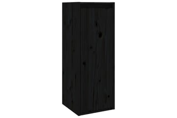 Seinäkaapit 2 kpl musta 30x30x80 cm täysi mänty - Musta - Säilytys - Hylly - Seinähylly